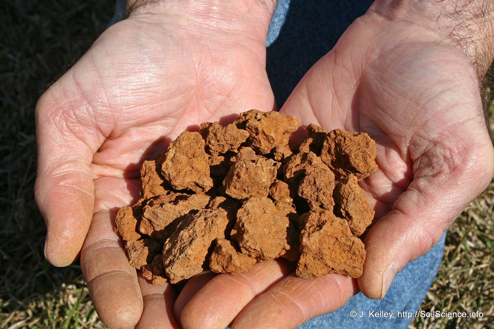 Dark, freshly turned clay soil